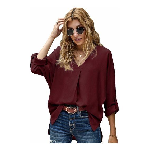 Blusa Moda Casual Suelto Elegante 3/4manga Para Mujer