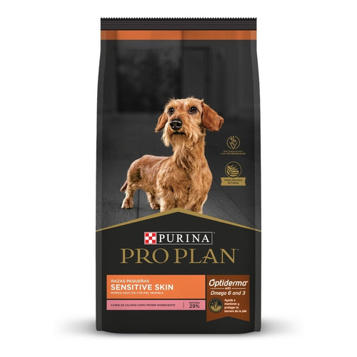 Alimento Pro Plan OptiDerma Sensitive Skin Adult para perro adulto de raza pequeña sabor salmón y arroz en bolsa de 7.5 kg