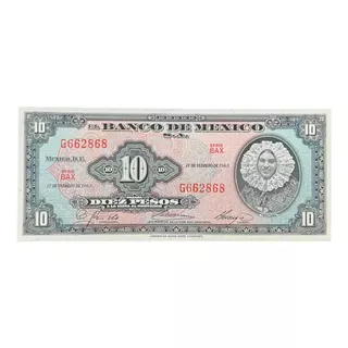 Billete Coleccionable 10 Pesos Serie G662868