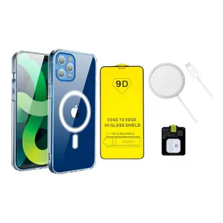 Kit Funda Para iPhone Magsafe Cargador Mica Camara Pantalla Color iPhone 11 Pro Max