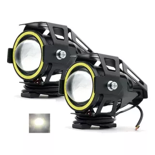 Par Exploradora Moto Carro Led 6000 Lm Ojo De Angel + Switch