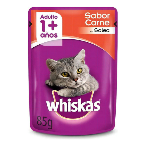 Alimento Whiskas Gatito de temprana edad sabor carne en sobre de 85 g