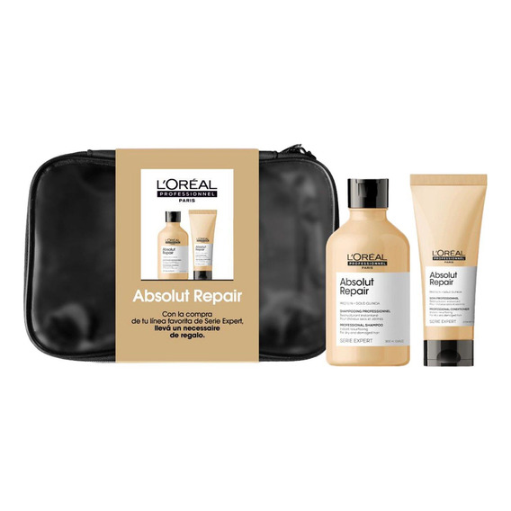 Shampoo Loreal Absolut Repair + Acond. + Neceser De Regalo