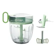 Picadora Manual Chopper Verduras Cuchillas Ultra Filo Waggs Verde