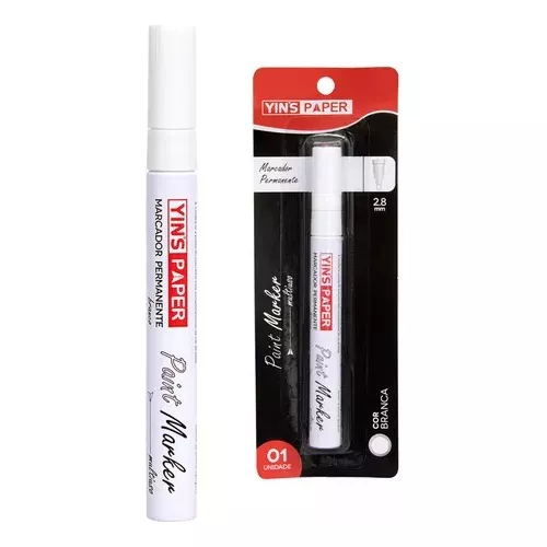 Caneta Marcador Permanente Pen Touch Ponta 1.0mm Sakura Cor Branco