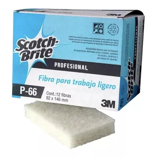 Caja 12 Piezas Fibra Blanca 3m Scotch Brite P-66