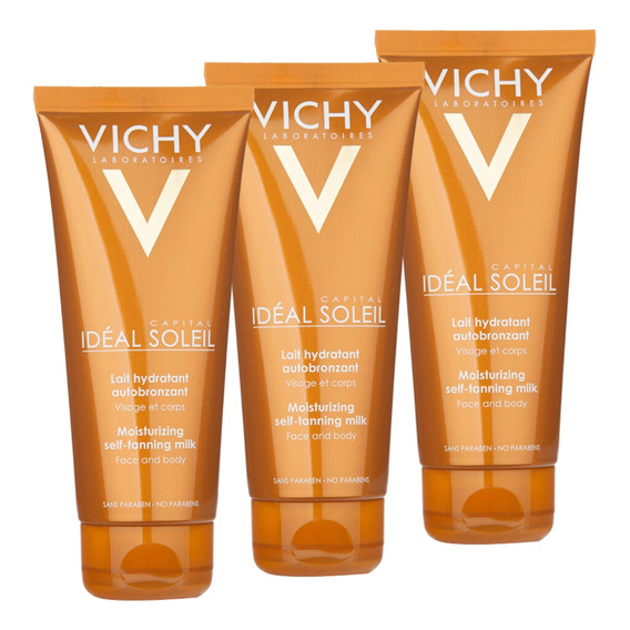 Combo X3  Vichy Ideal Soleil Leche Autobronceante 100 Ml