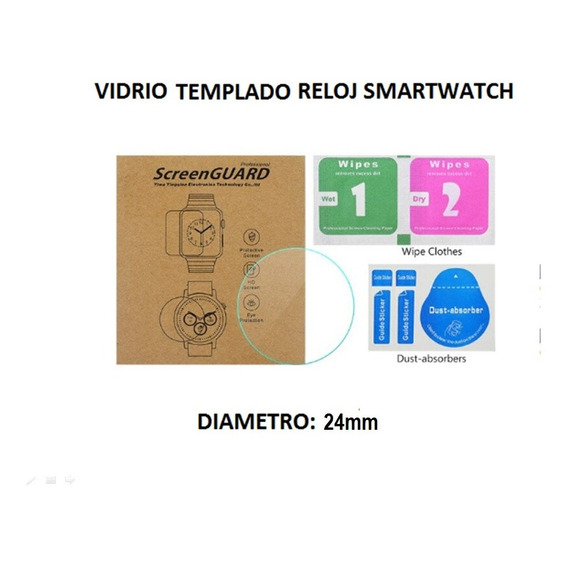 Vidrio Templado Redondos Reloj Smartwatch 23mm Hasta 46mm