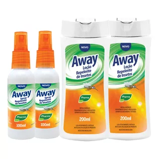 Repelente Mosquito Denge Away 2 200ml E 2 Spray 100ml Pharma