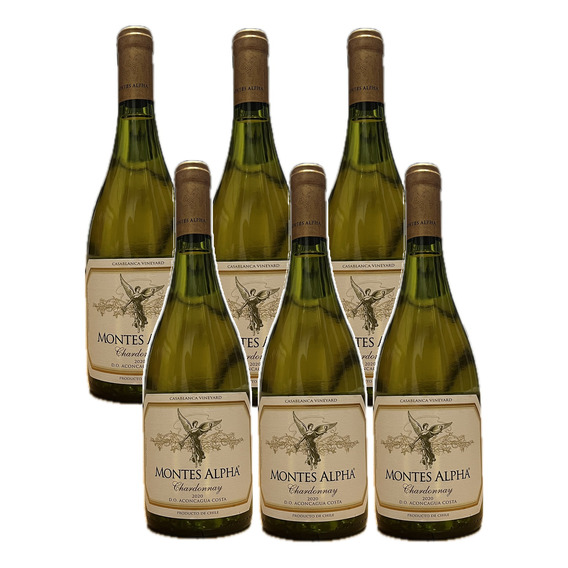 Montes Alpha Vino Chardonnay Caja X6u 750ml Aconcagua Costa