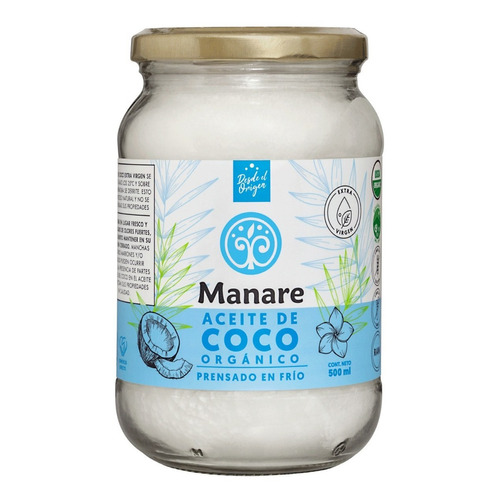 Aceite de coco orgánico Manare 500ml