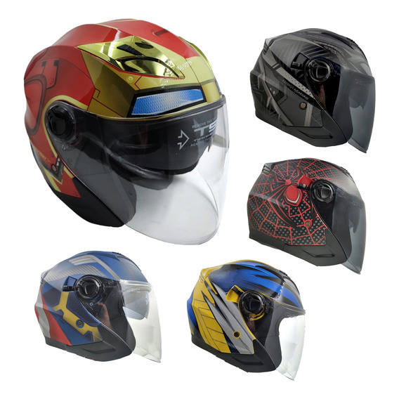 Casco Moto Certificado Super Heroes 3/4 Edge Original Marvel