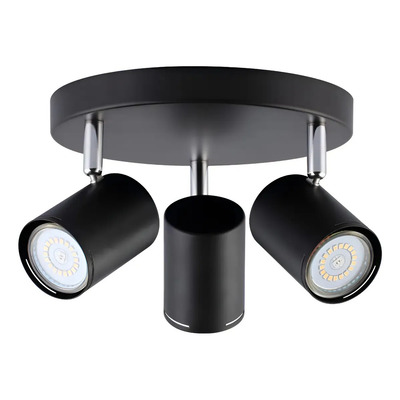 Luz Desing Aplique 3 Luces Apto Led U1033 Negro Mks Negro
