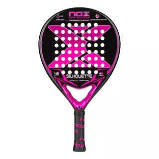 Raquete De Padel Nox Silhouette Feminina Fibra De Carbono 3k Cor Preta E Rosa