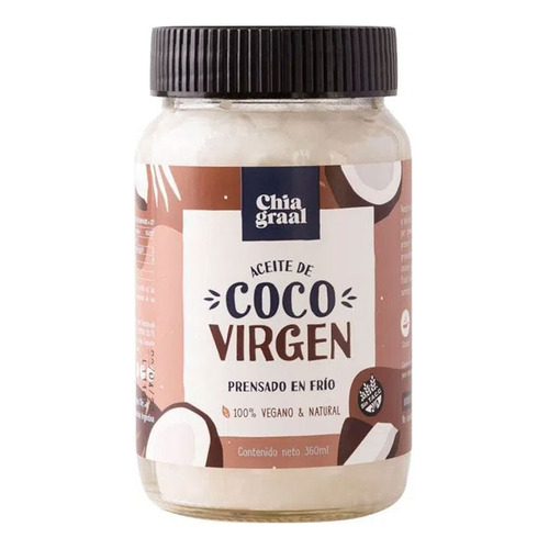 Aceite coco virgen con certificacion sin tacc de 360ml