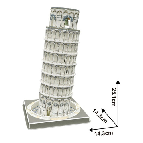 Torre Inclinada De Pisa - Puzzle 3d - 27 Piezas - Cubic Fun