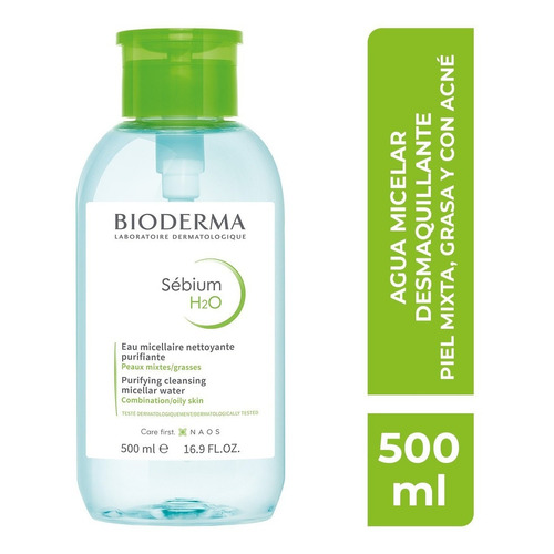 Bioderma Sébium H2o, Limpieza Profunda, 500 Ml Pump