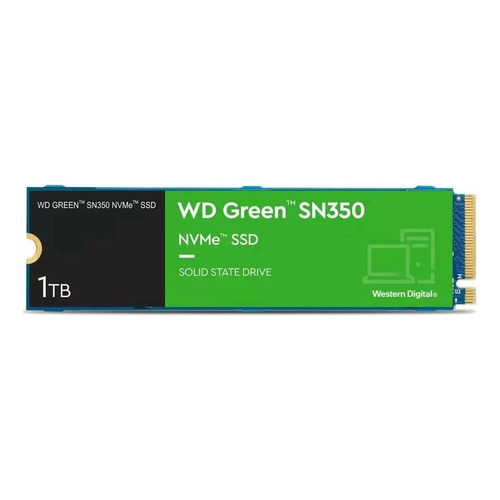 Disco sólido SSD interno Western Digital WD Green SN350 WDS100T3G0C 1TB verde