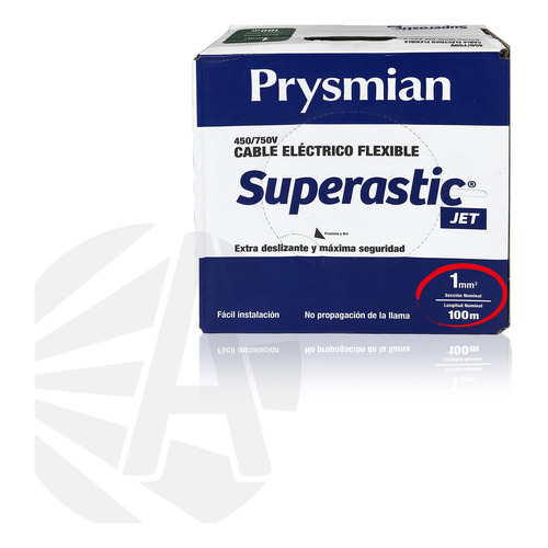 Cable 1mm Unipolar Superastic Pirelli Prysmian X100mts Cubierta Negro