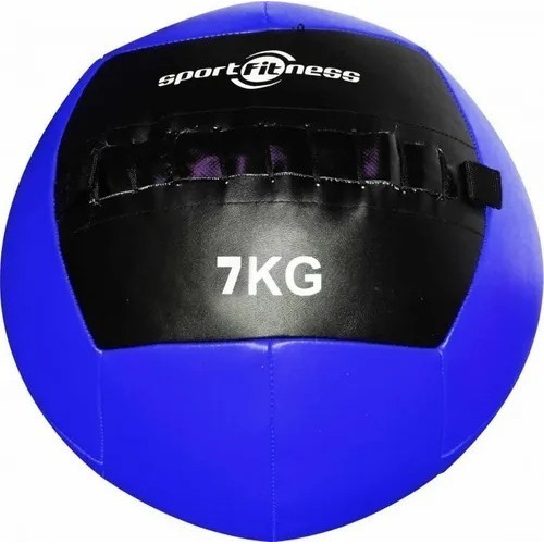 Balón De Peso De 7kg Sportfitness Cuero Sintético Entrenamie Color Azul