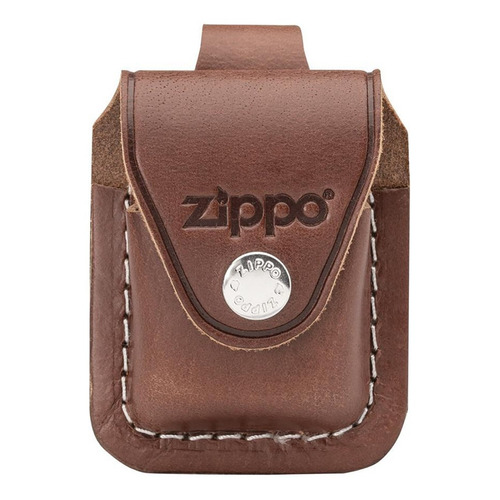 Funda Zippo Piel Cafe Para Encendedor Con Broche