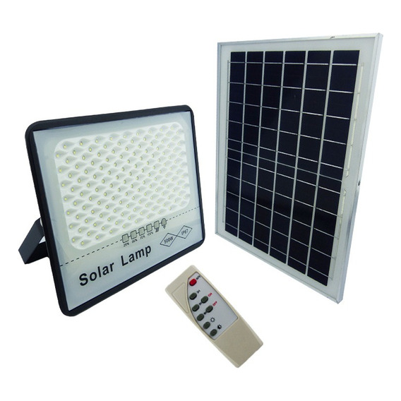 Proyector Solar Led 500 Watt Metal Plano Con Panel 142 Led.