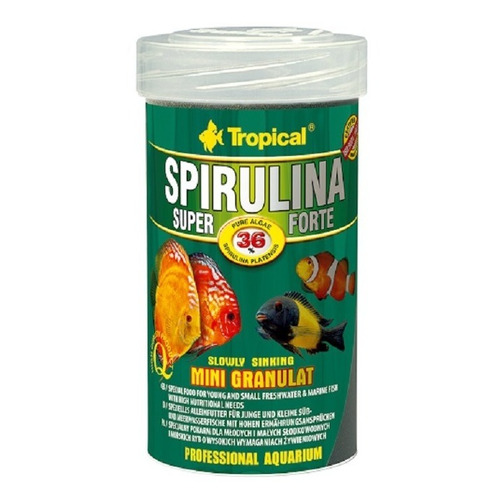 Alimento Tropical Spirulina Mini Granulo Peces Ciclidos 56gr