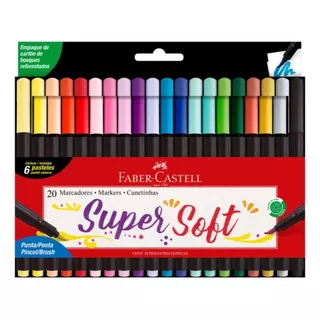 Marcadores Supersoft  Punta Pincel Faber Castell Lettering 