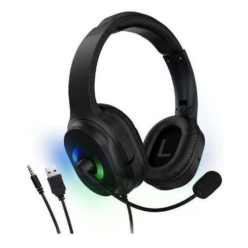 Auriculares Hypergear Stereo Microfono Para Pc Oficina Hogar Color Negro Color de la luz RGB