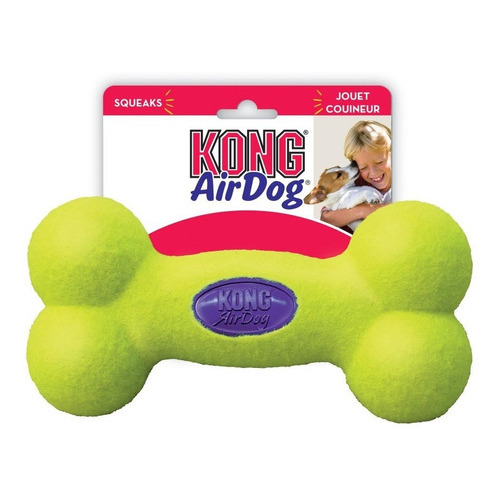 Juguete Mordillo Para Perros Cachorros Hueso De Tenis Kong Color Verde lima