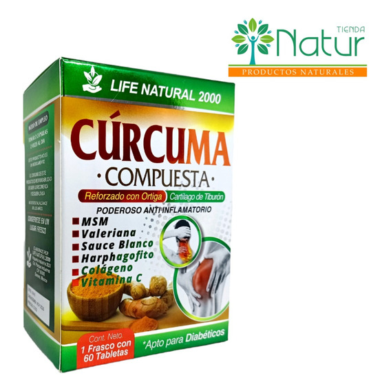 Curcuma Compuesta 5 Pack, Life Natural 2000, 60 Tabletas