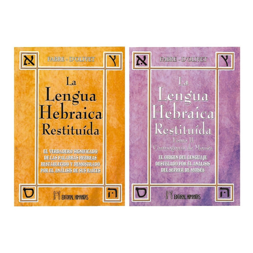 La Lengua Hebraica Restituida Tomo 1 Y 2 Oferta