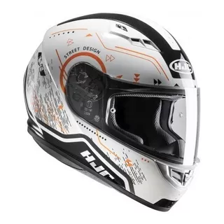 Casco De Moto Hjc Cs-15 Safa Brillante Blanco/naranja