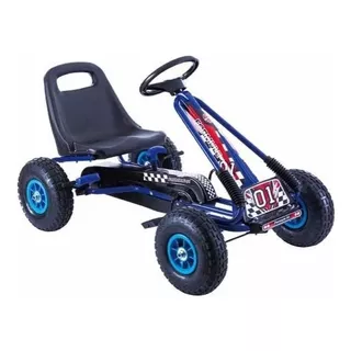 Auto A Pedal Cuatriciclo Buggy Kart Para Niño Ruedas De Goma Color Azul
