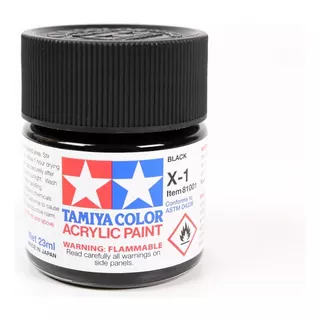 Pintura Acrílica De 23 Ml X1 Gloss Black By Tamiya # X1