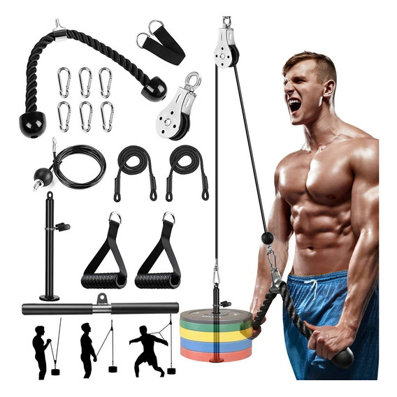 Equipo Fitness Gimnasio Polea Cable Brazo Biceps Triceps Diy