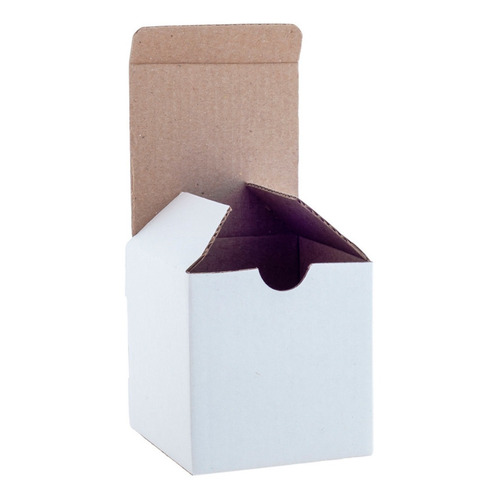 50 Cajas 8.5x8.5x8.5 Cartón Micro Corrugado Armable Cuadrada Color Blanco