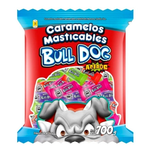 Caramelos Masticables Ácidos Bull Dog X 700 G.