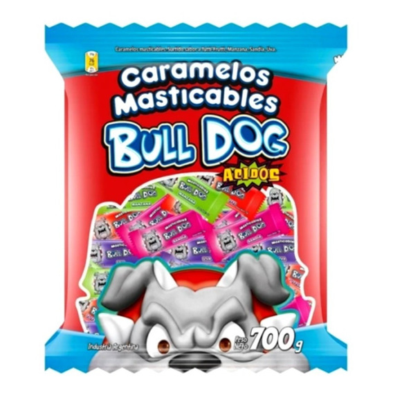 Caramelos Masticables Ácidos Bull Dog X 700 G.