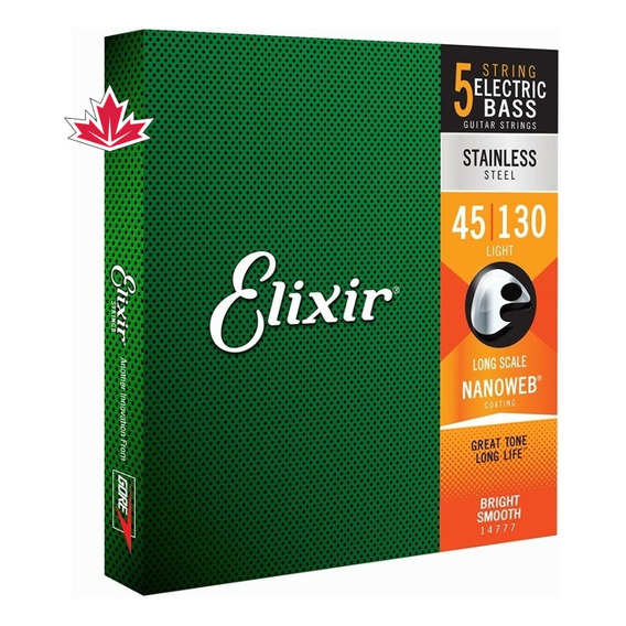Elixir 045 Medium 14777 + Cuerda para bajo de 5 cuerdas