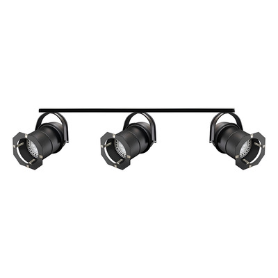 Riel 1 Metro 3 Luces Spot Cinema Teatro Negro Apto Led Ar111