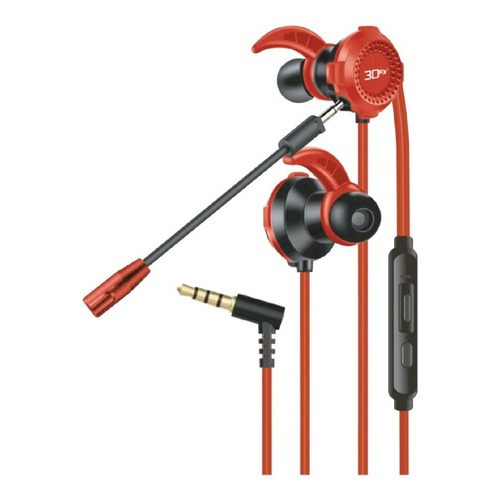 Audifono Gamer 3dfx In-ear Con Mic Desmontable Red Mlab Color Rojo