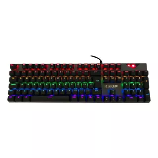 Teclado Gamer Knup Kp-tm010 Qwerty Outemu Diy Blue Ainbow Cor De Teclado Preto Idioma Português Brasil