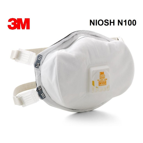 Respirador 3m 8233 N100 Mascarilla Cubrebocas Mejor Que N95! Color Blanco Diseño de la tela Blanco