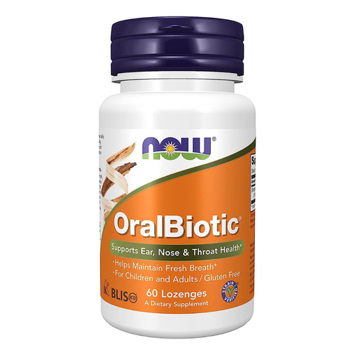 Suplemento en cápsula NOW  Probiotics OralBiotic streptococcus salivarius en pote 60 un