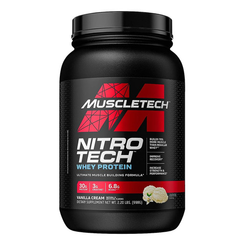 Proteína Aislada Muscletech Nitro Tech Whey Protein X 2.2 Lb Sabor Vanilla Cream