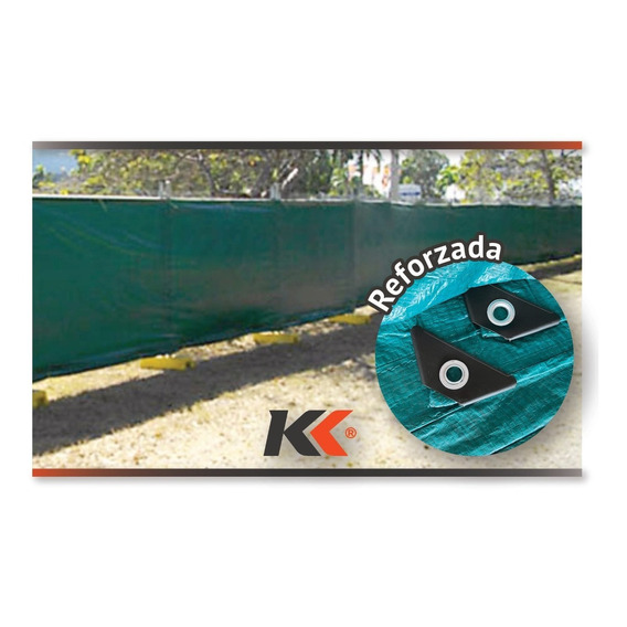 Lona Rafia Cubre Cerco 1,90 X 50m Con Ojales 130grs Kualox