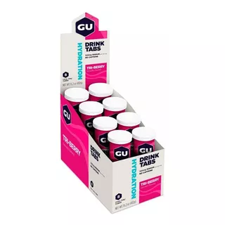 Caixa De Comprimidos De Hidratação Gu Energy X 8 Tubos Tri Berry Flavor