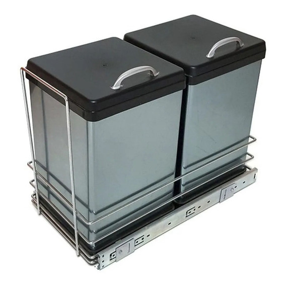 Portaresiduos Extraible Doble De Acero Inox-fark