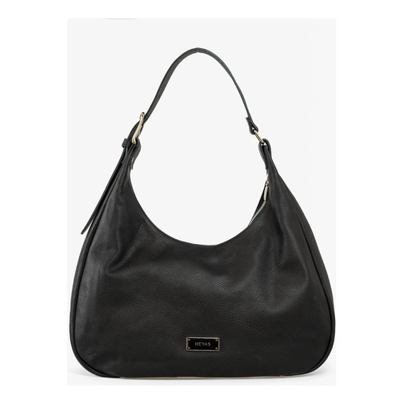 Bolso De Cuero Negro Zamara Mujer Heyas